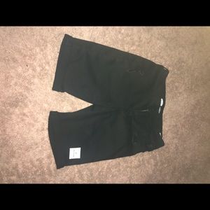 Plain black ripped jeans shorts